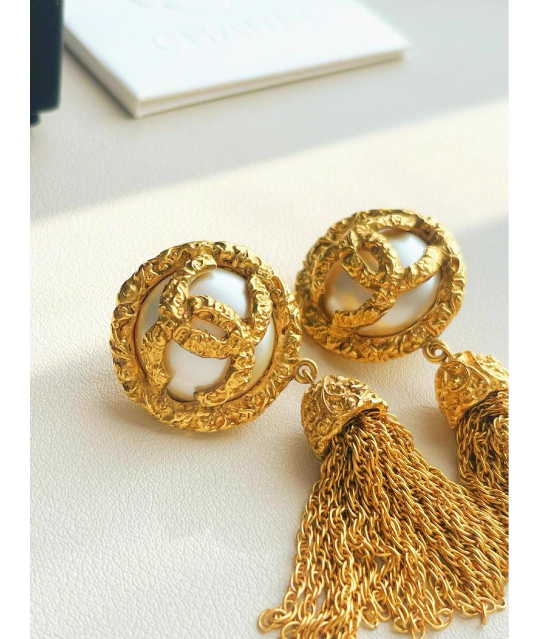 CHANEL Золотые жемчужные серьги, фото 3