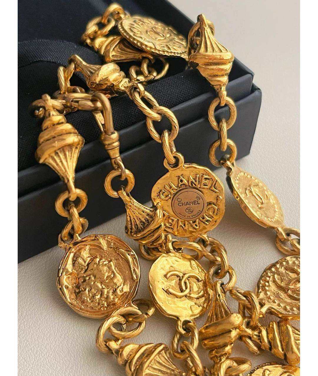 CHANEL Золотое металлическое колье, фото 2