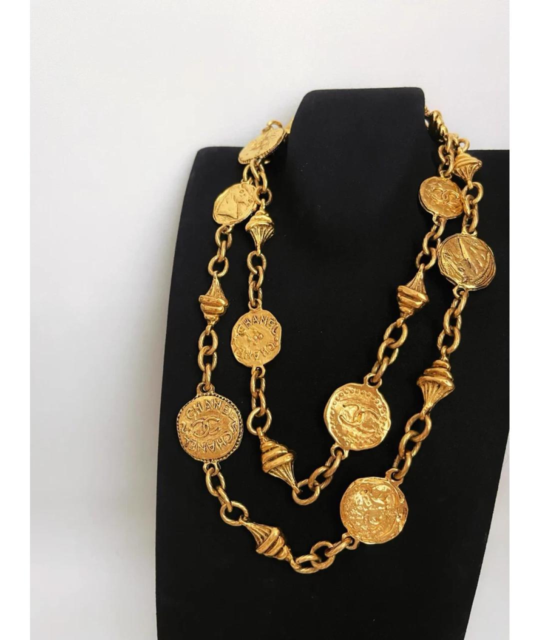 CHANEL Золотое металлическое колье, фото 3