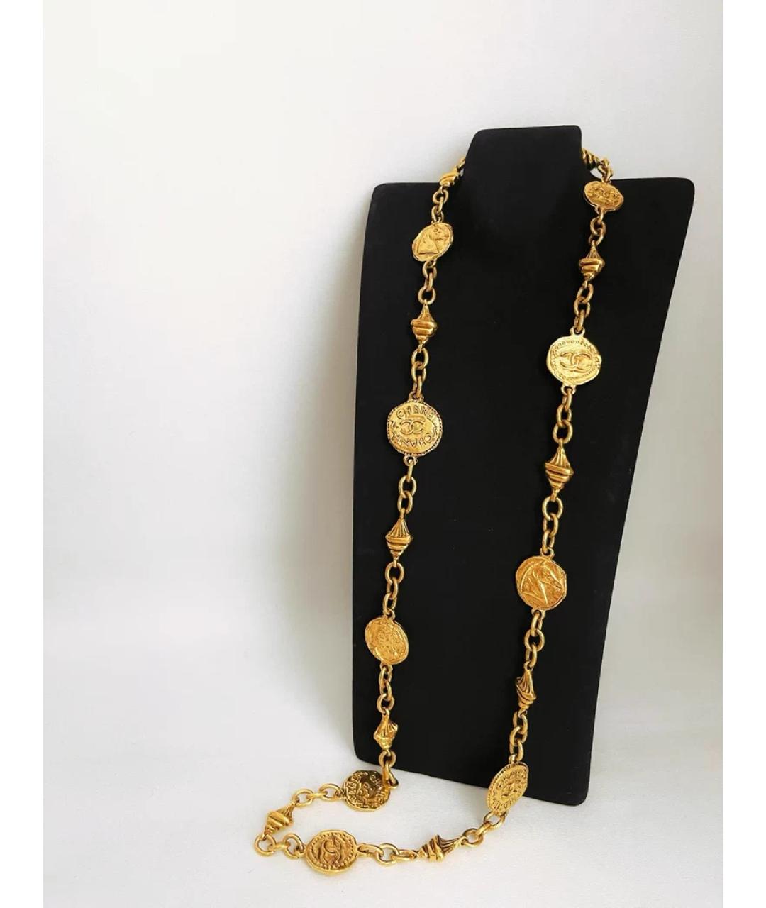 CHANEL Золотое металлическое колье, фото 4