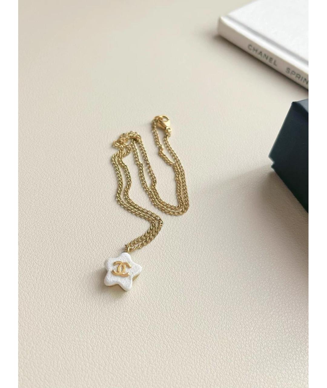 CHANEL Белая металлическая подвеска, фото 4