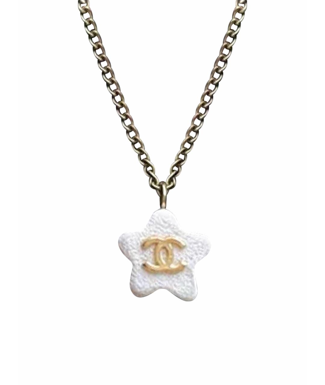 CHANEL Белая металлическая подвеска, фото 1
