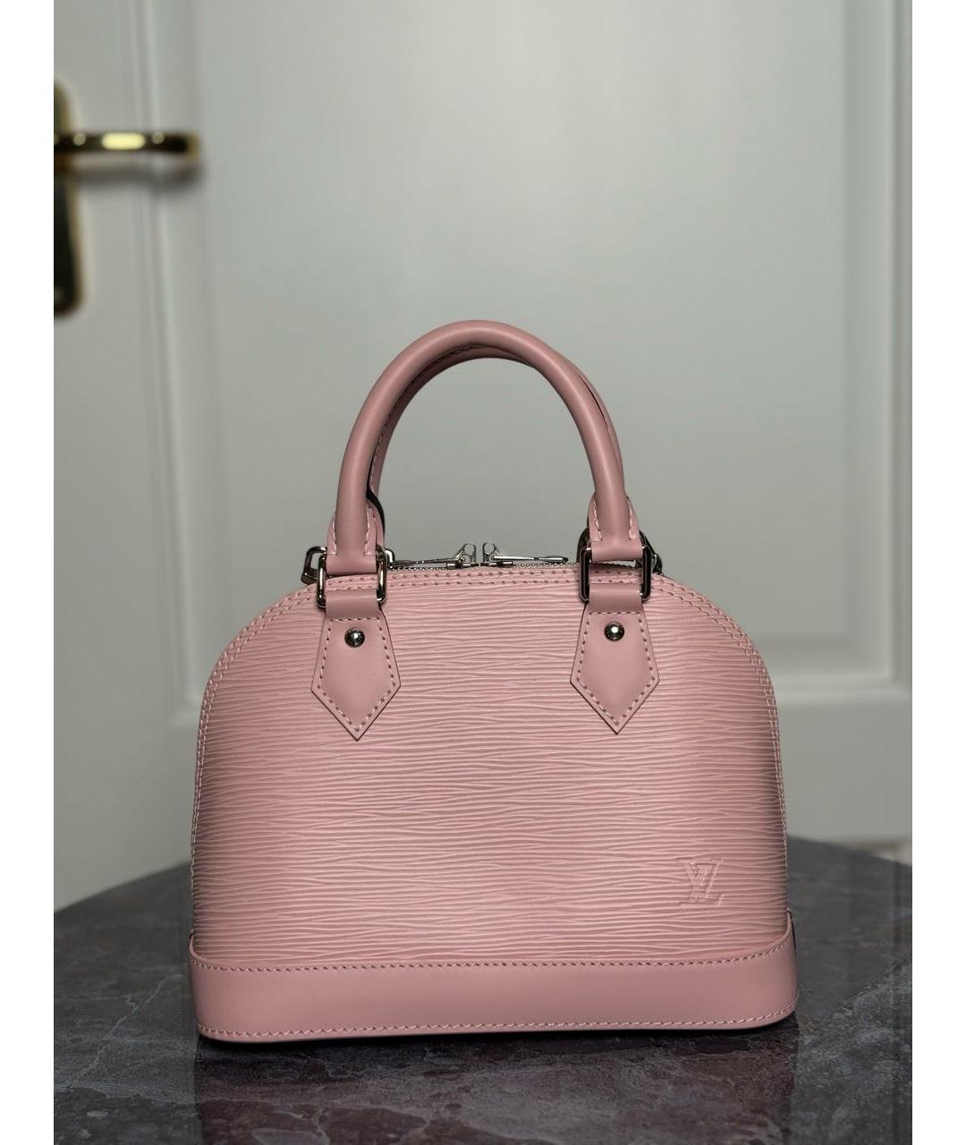 LOUIS VUITTON Розовая кожаная сумка с короткими ручками, фото 5