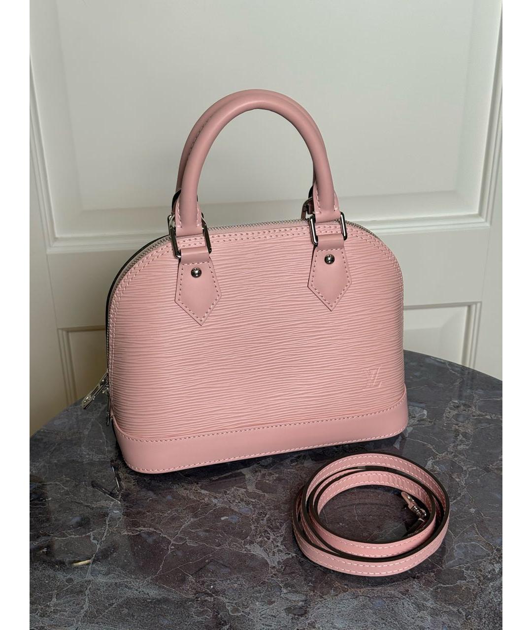 LOUIS VUITTON Розовая кожаная сумка с короткими ручками, фото 2