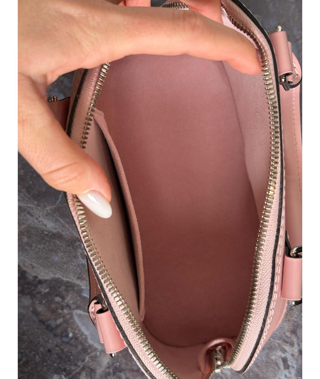 LOUIS VUITTON Розовая кожаная сумка с короткими ручками, фото 3