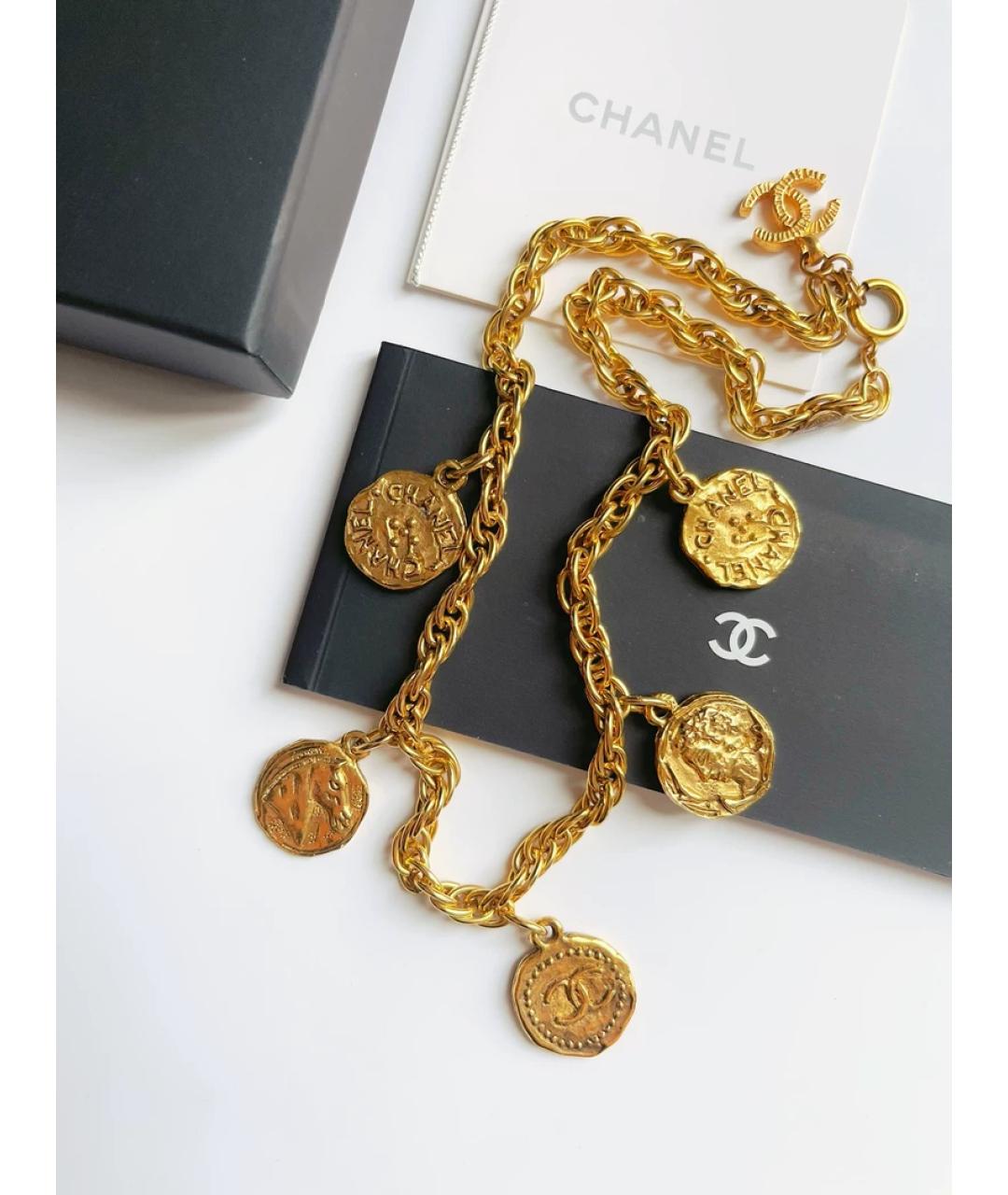 CHANEL Золотое металлическое колье, фото 6