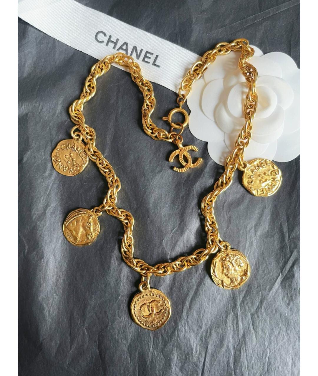 CHANEL Золотое металлическое колье, фото 2