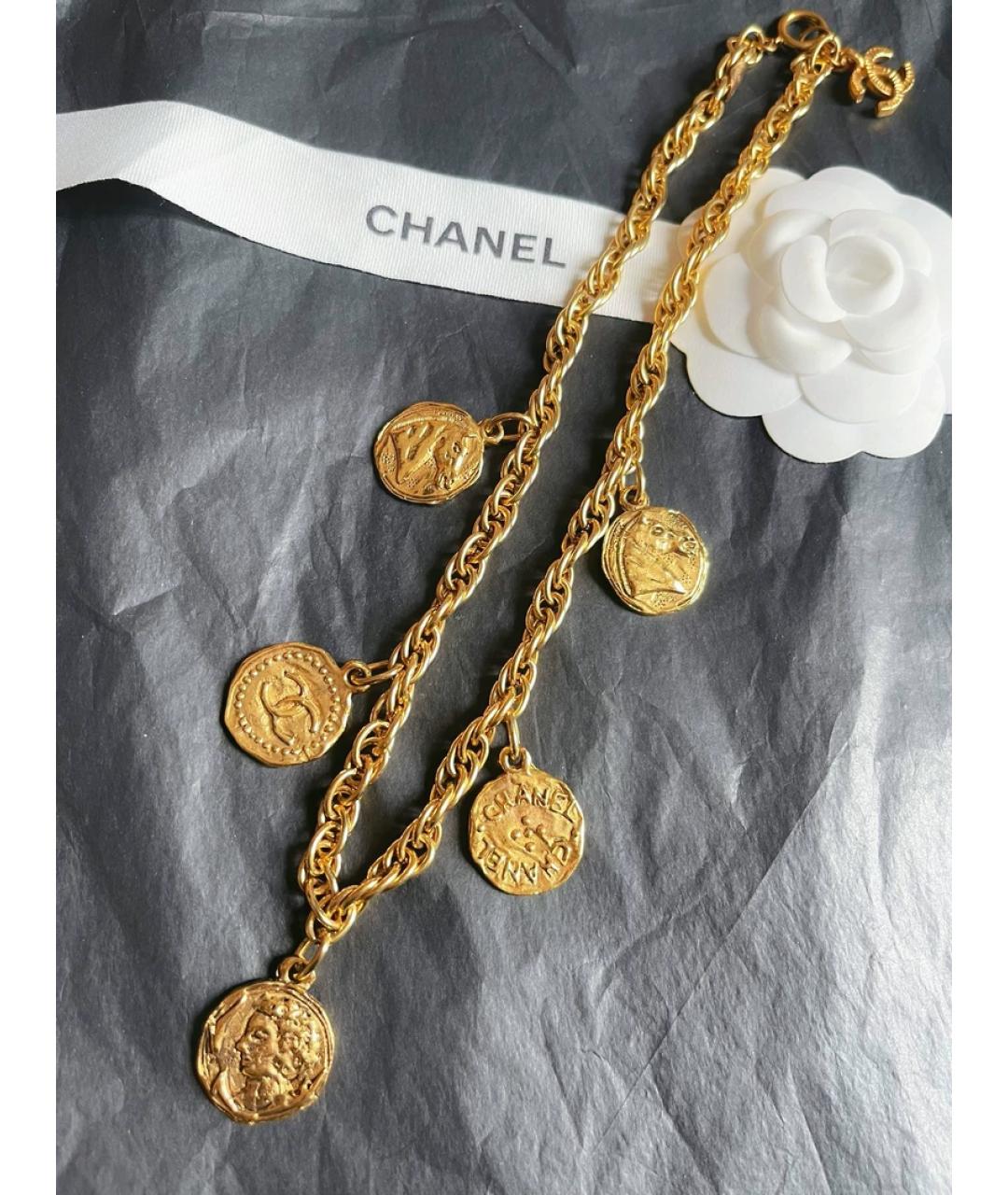 CHANEL Золотое металлическое колье, фото 7