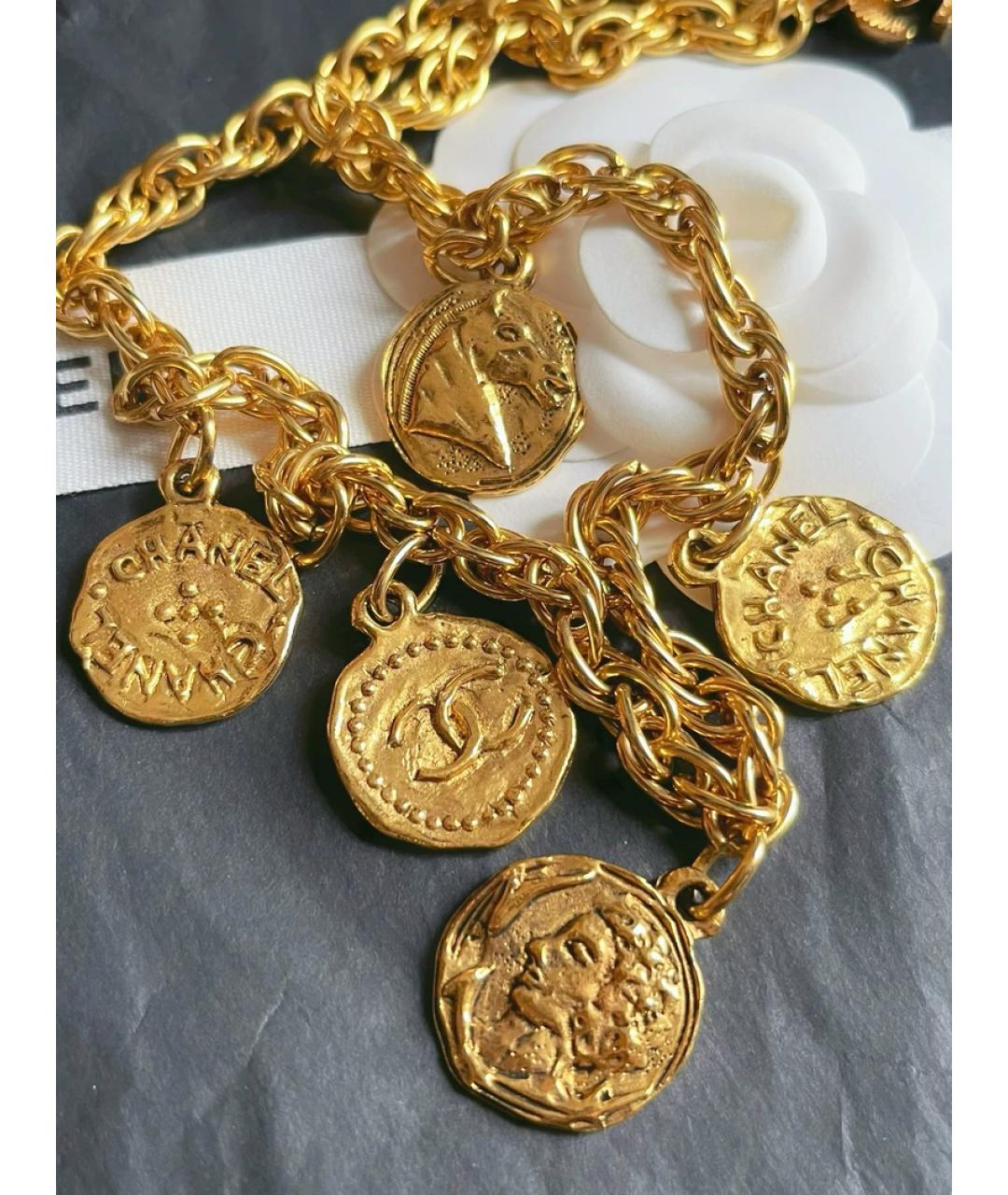CHANEL Золотое металлическое колье, фото 3