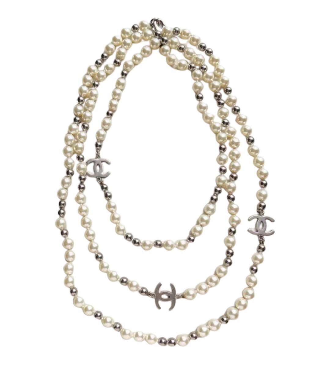 CHANEL Белое жемчужное колье, фото 1