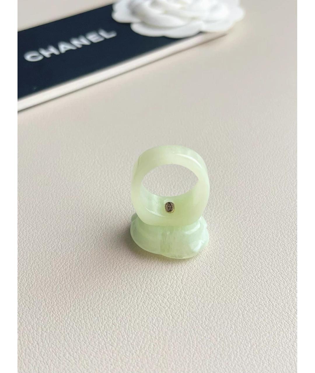 CHANEL Зеленые пластиковое кольцо, фото 4