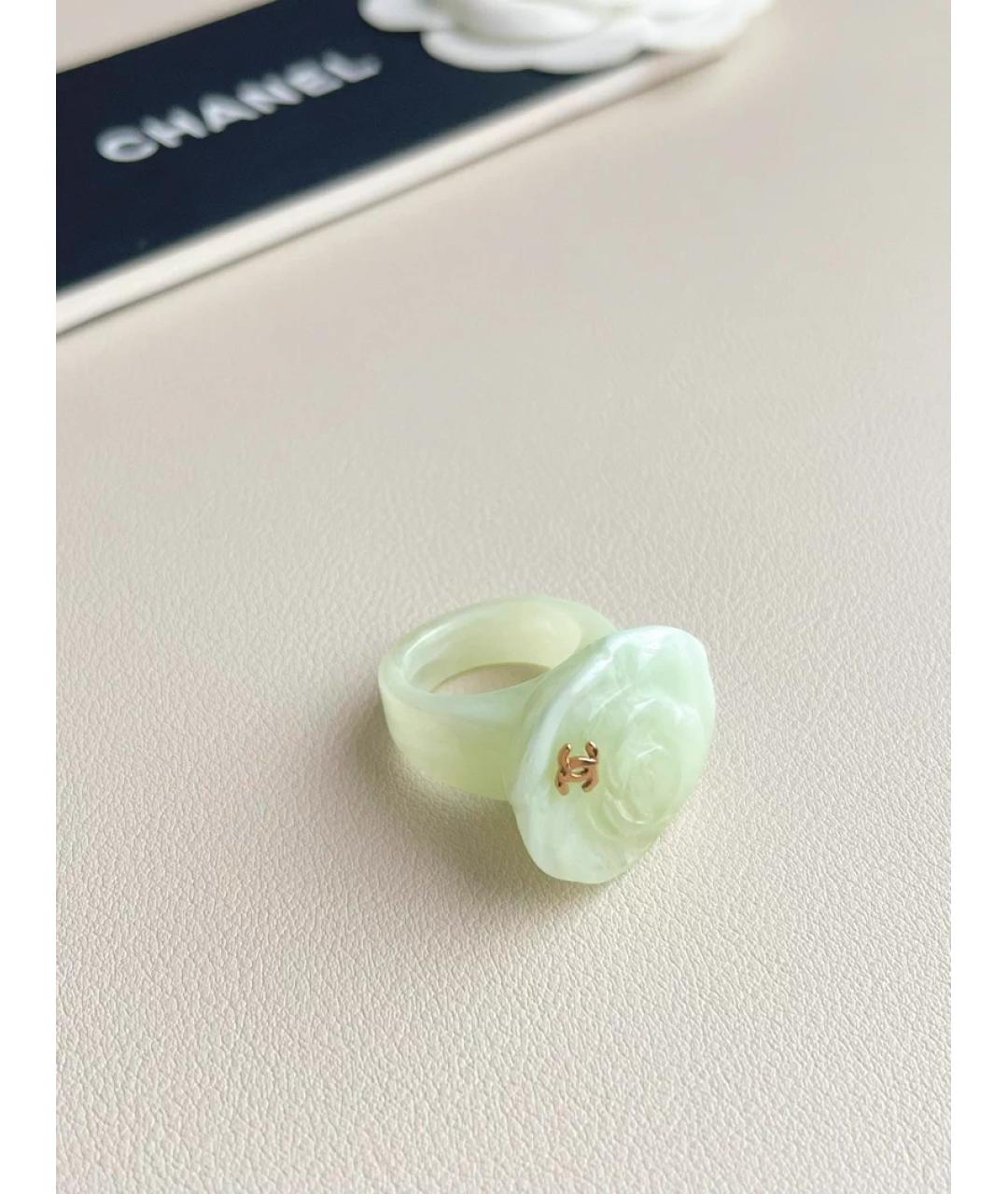 CHANEL Зеленые пластиковое кольцо, фото 3