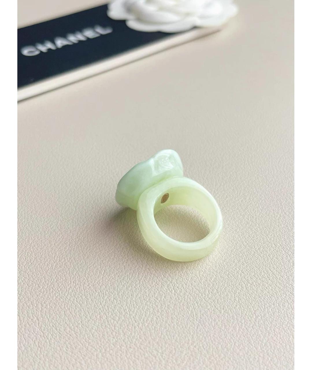 CHANEL Зеленые пластиковое кольцо, фото 5