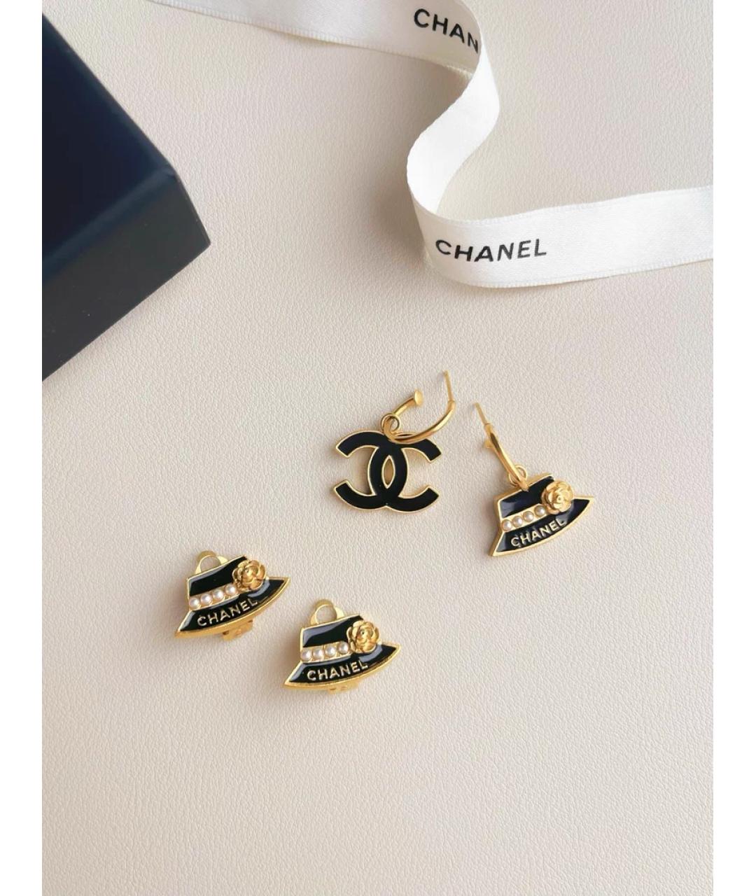 CHANEL Черные жемчужные серьги, фото 3