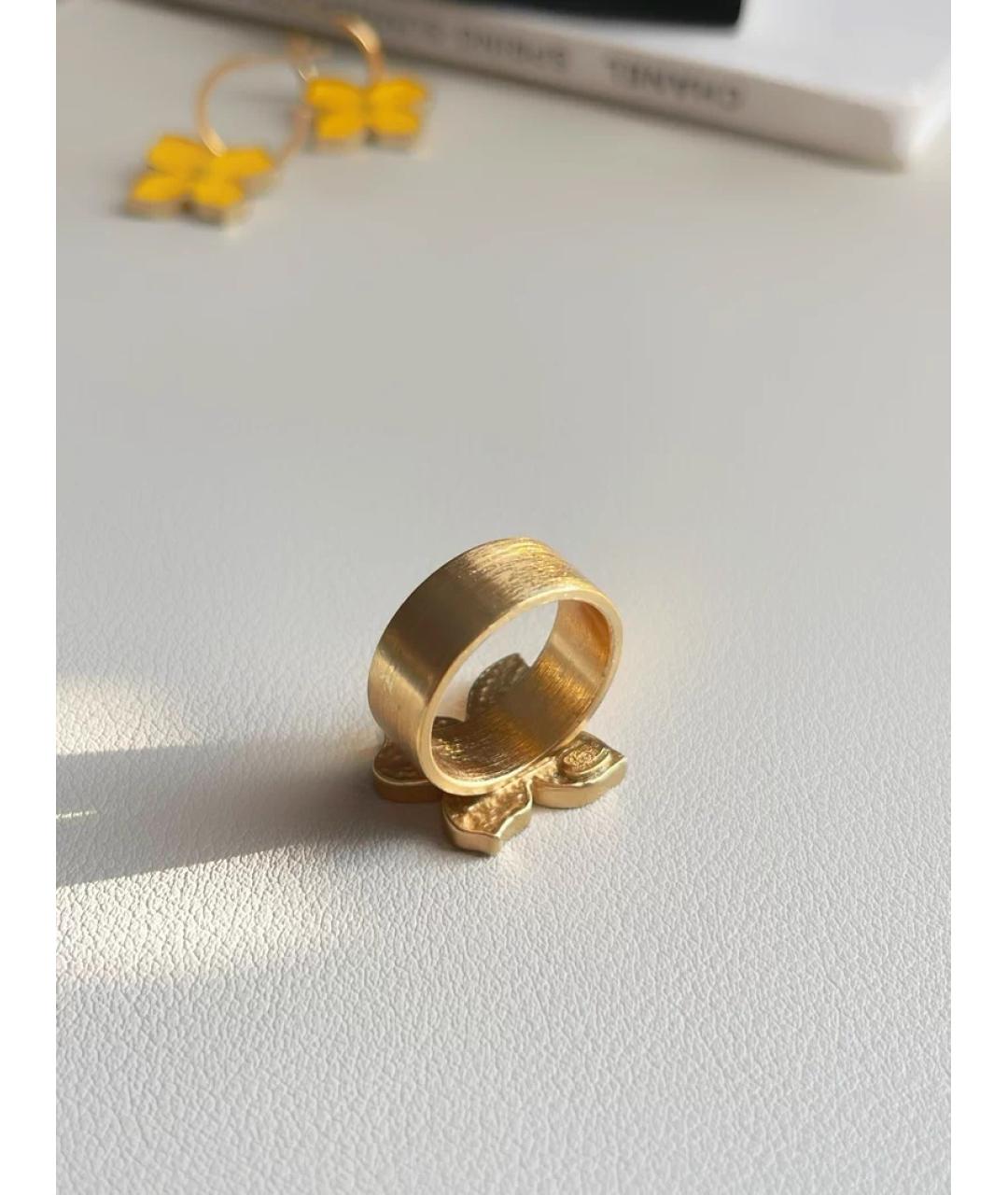 CHANEL Зеленые металлическое кольцо, фото 2