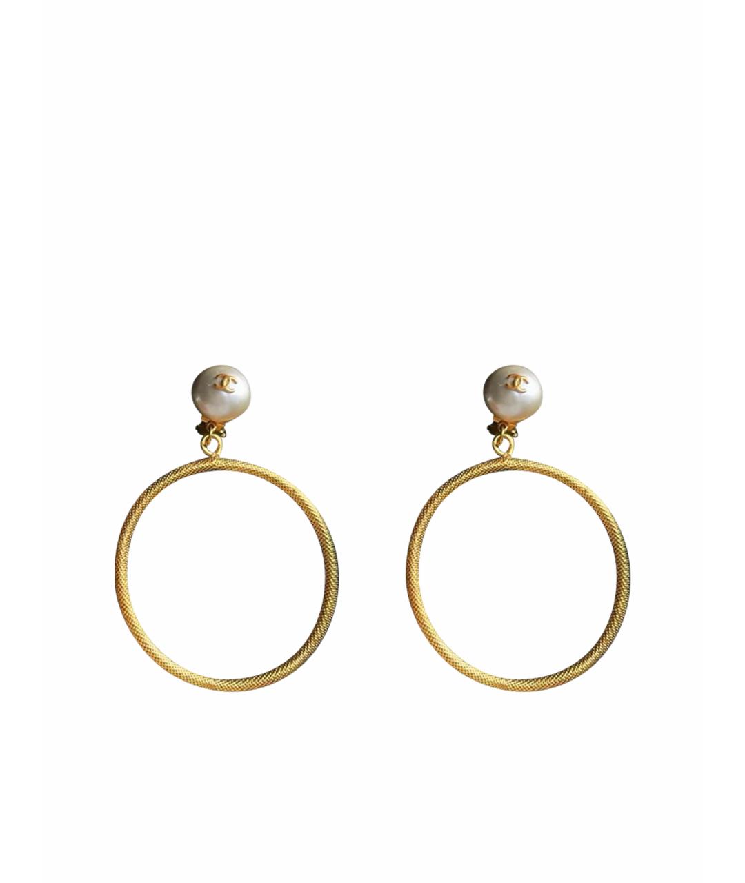 CHANEL Золотые жемчужные серьги, фото 1
