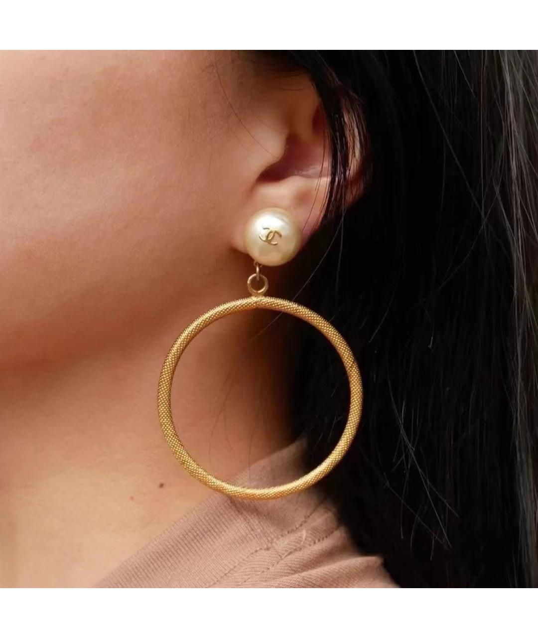 CHANEL Золотые жемчужные серьги, фото 3