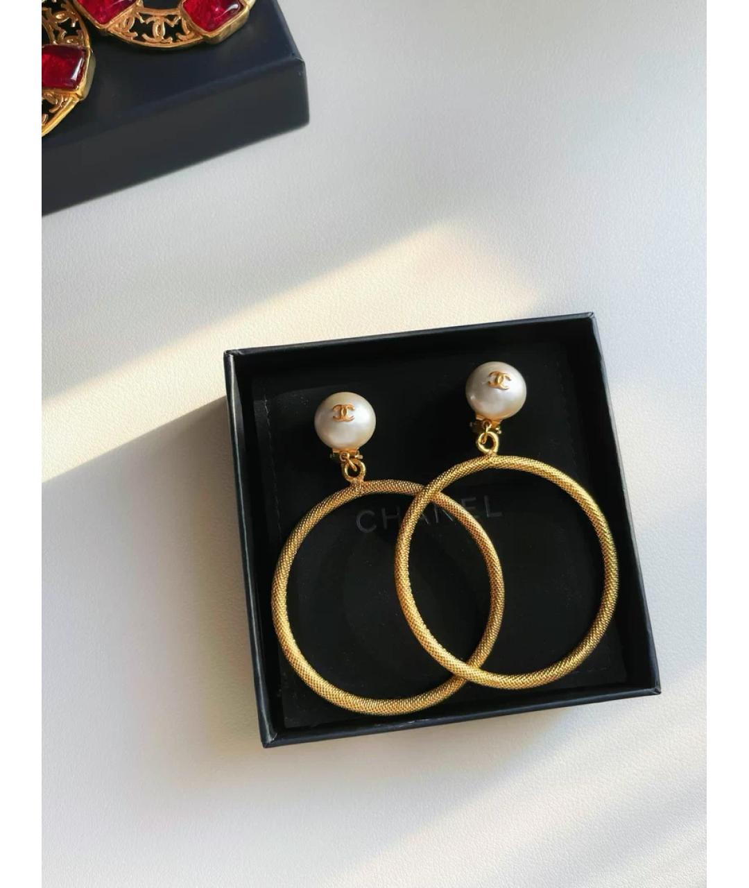 CHANEL Золотые жемчужные серьги, фото 5