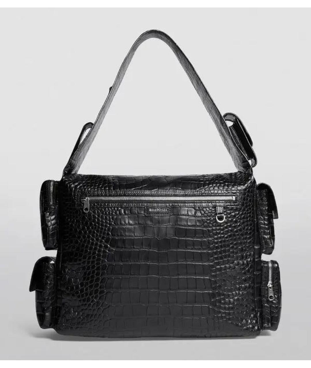 BALENCIAGA Черная кожаная сумка через плечо, фото 4