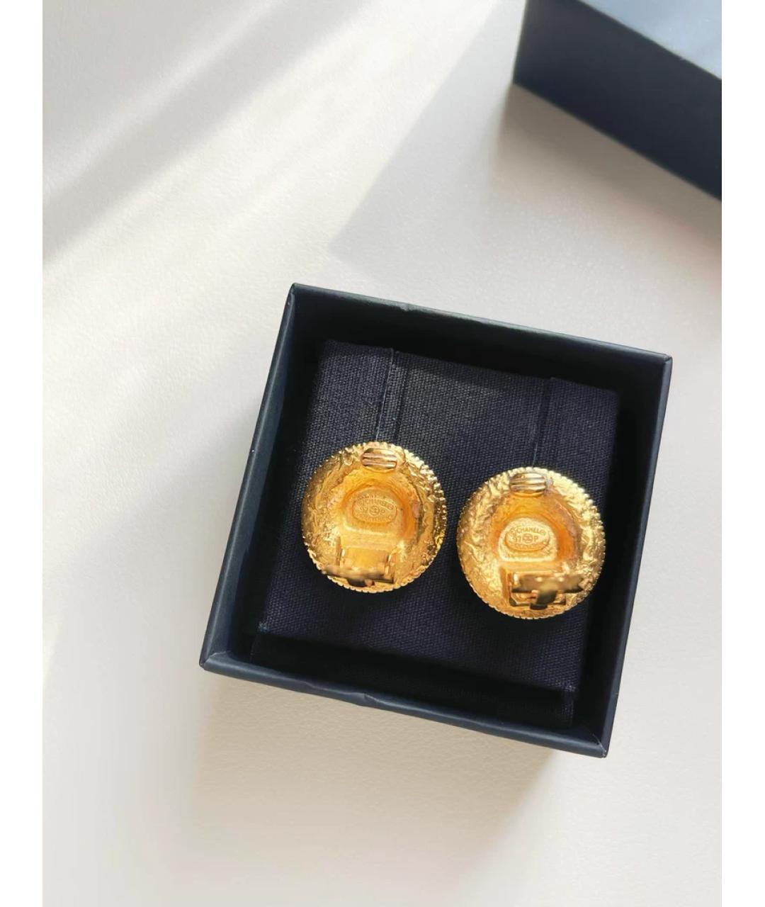 CHANEL Золотые металлические серьги, фото 2