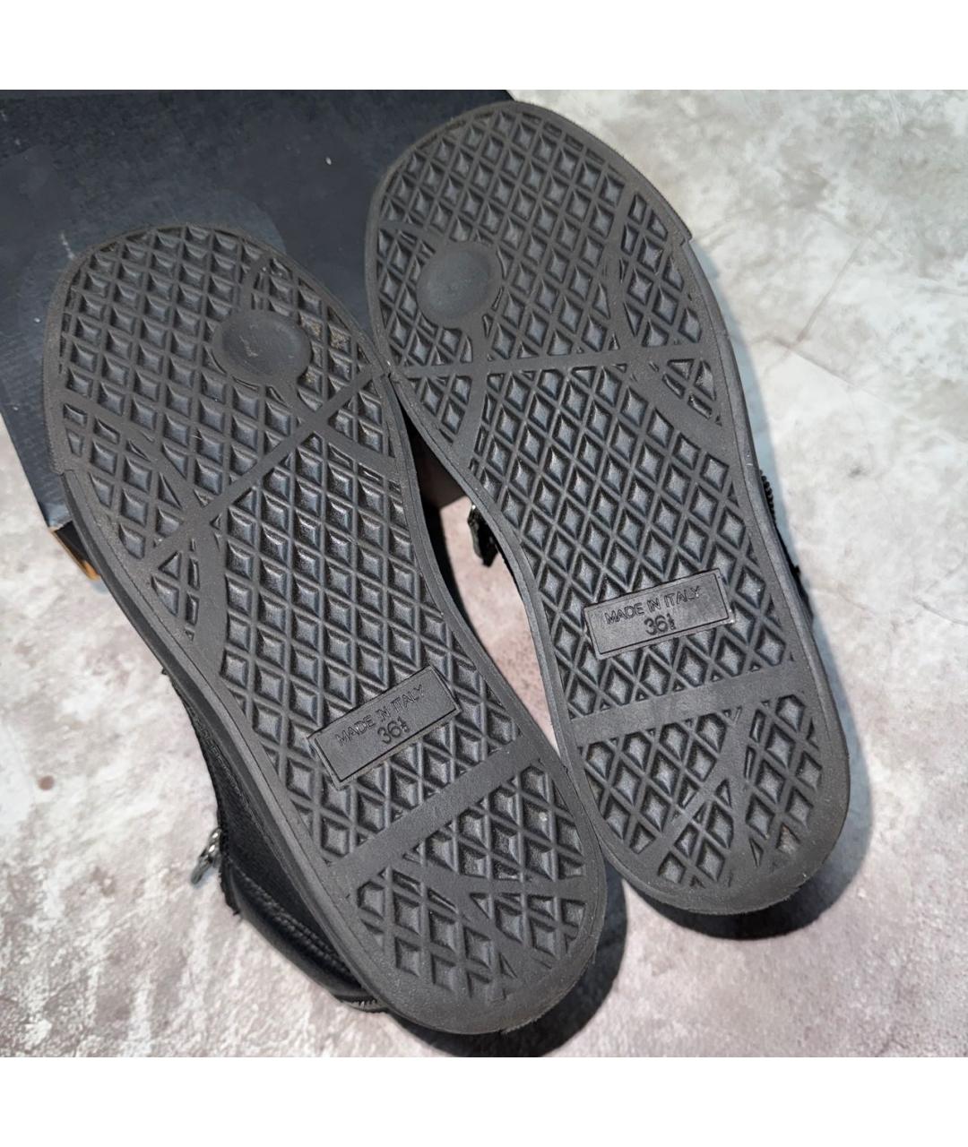 GIUSEPPE ZANOTTI DESIGN Черные кожаные кеды, фото 6