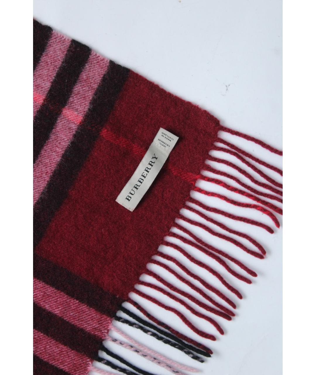 BURBERRY Бордовый кашемировый шарф, фото 3