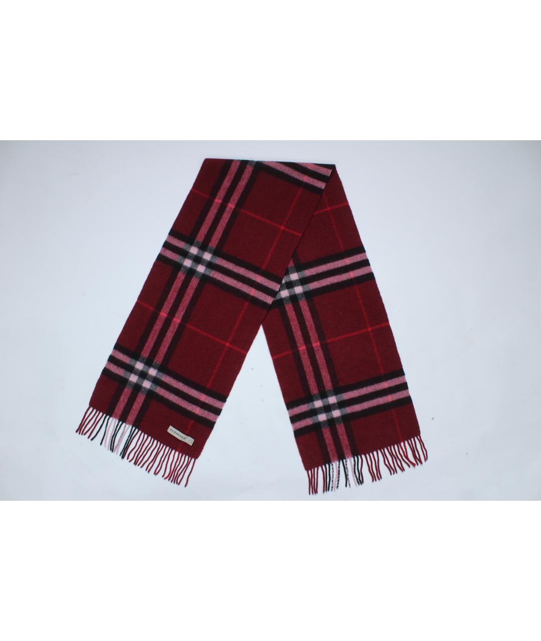 BURBERRY Бордовый кашемировый шарф, фото 2