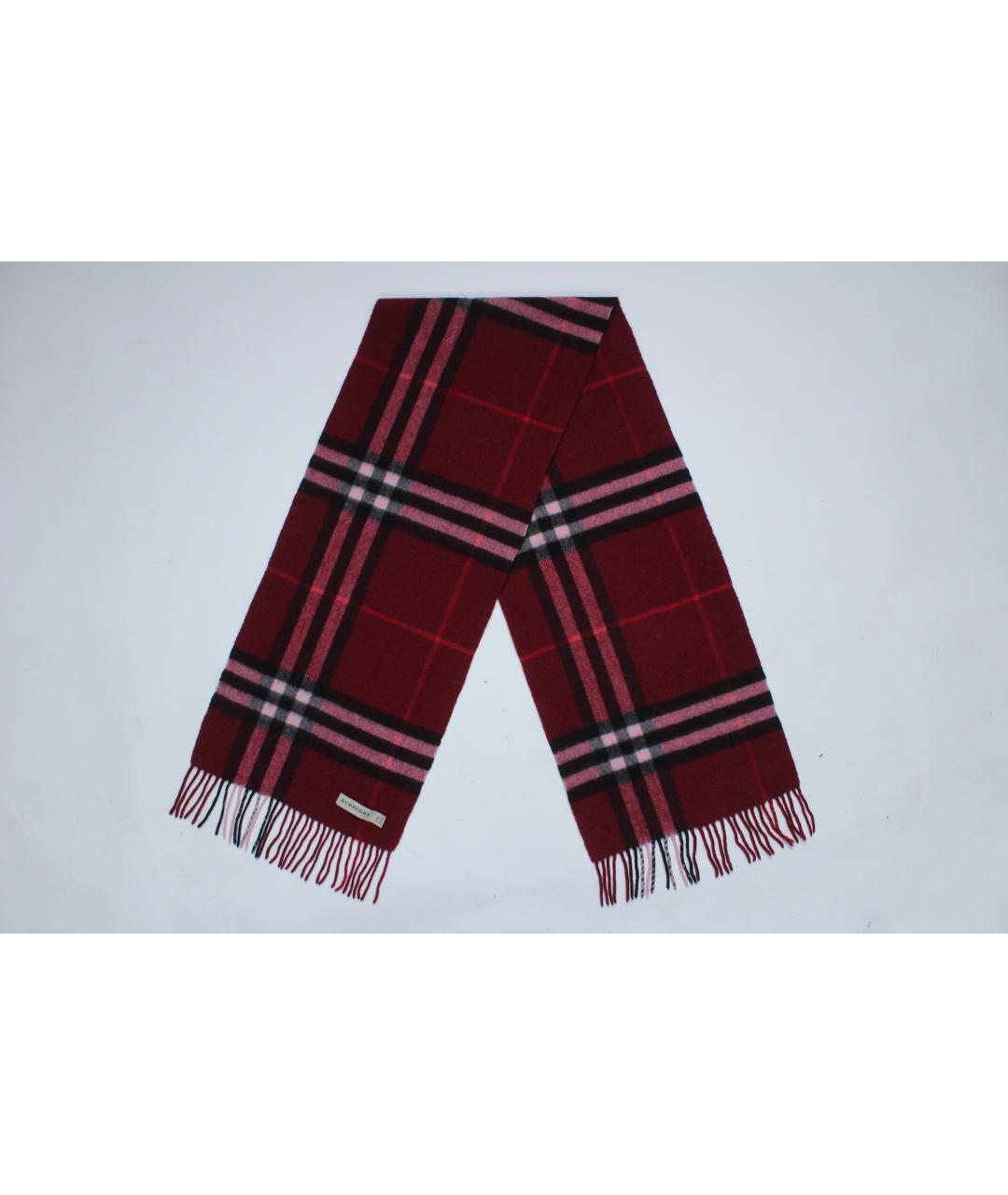 BURBERRY Бордовый кашемировый шарф, фото 10