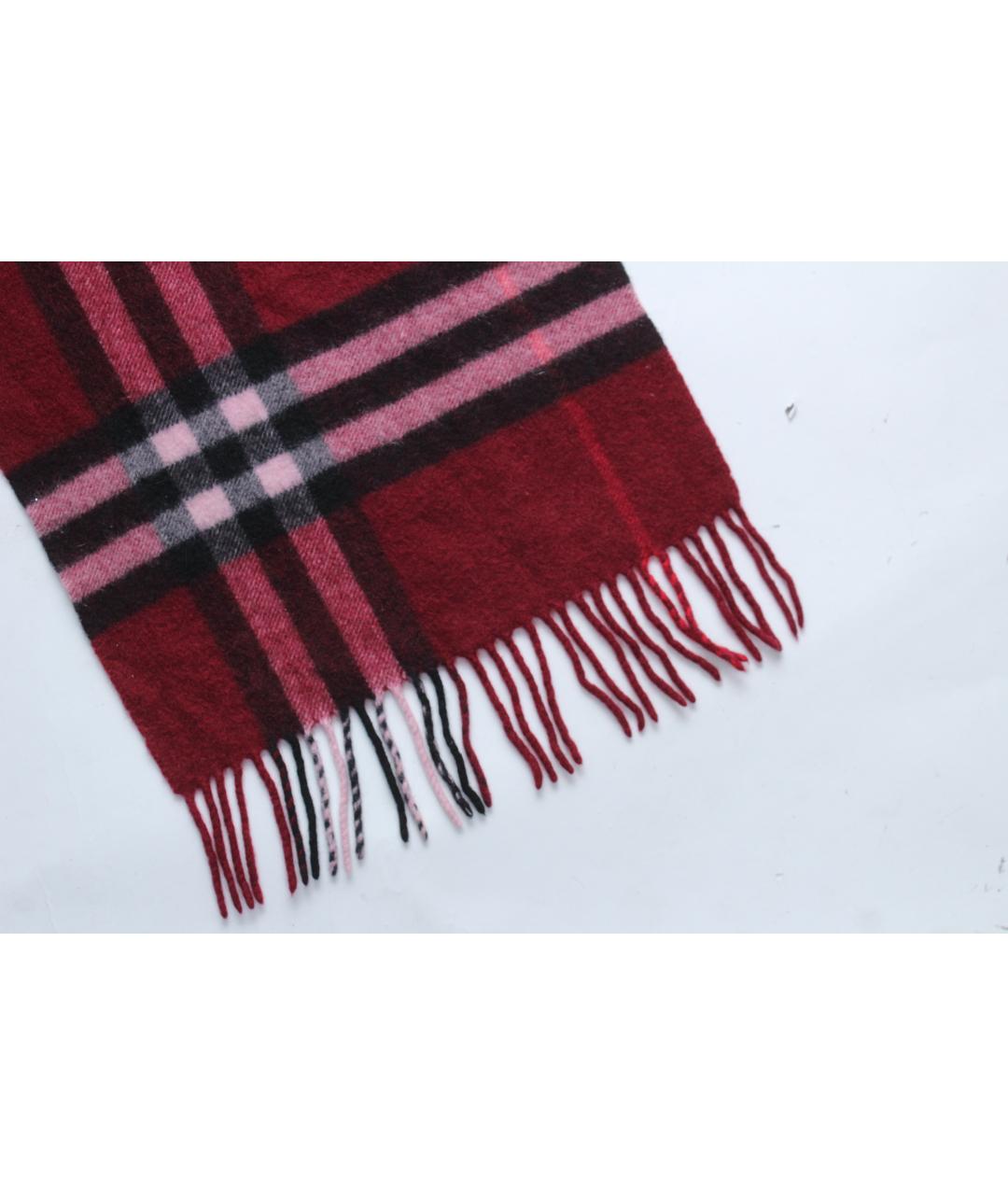 BURBERRY Бордовый кашемировый шарф, фото 5