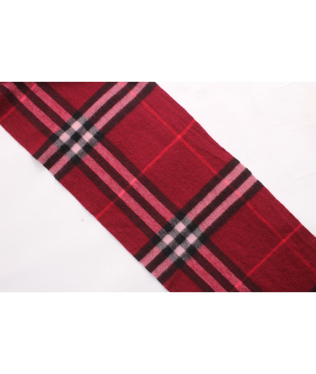 BURBERRY Бордовый кашемировый шарф, фото 6