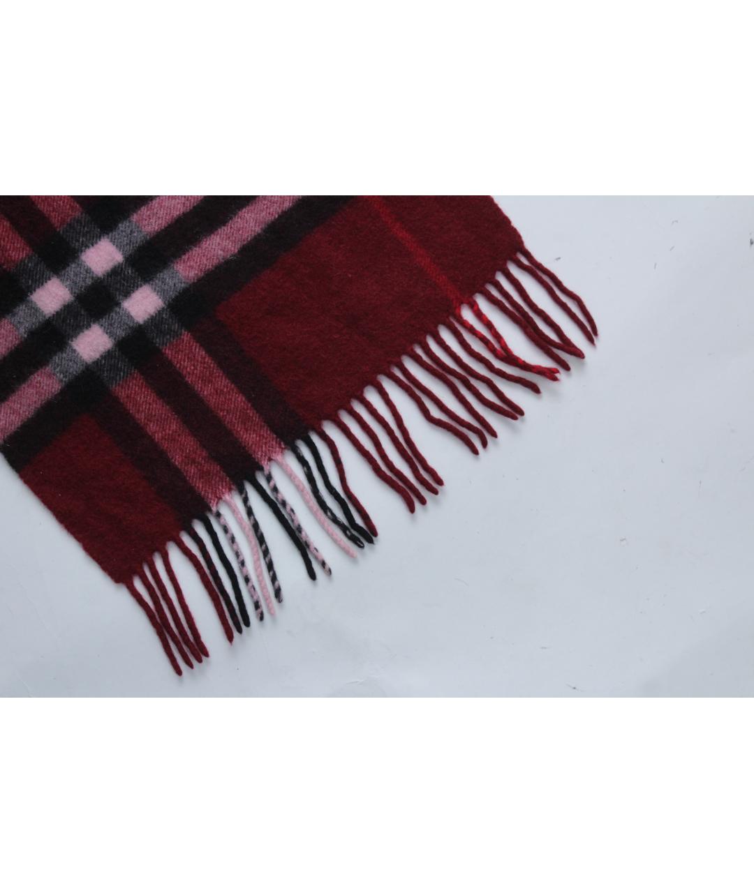 BURBERRY Бордовый кашемировый шарф, фото 9