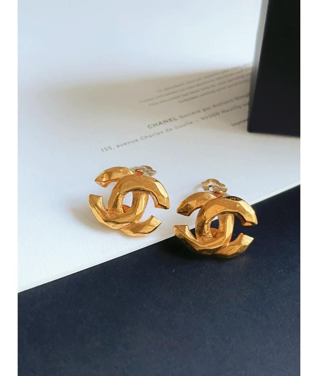 CHANEL Золотые металлические серьги, фото 5