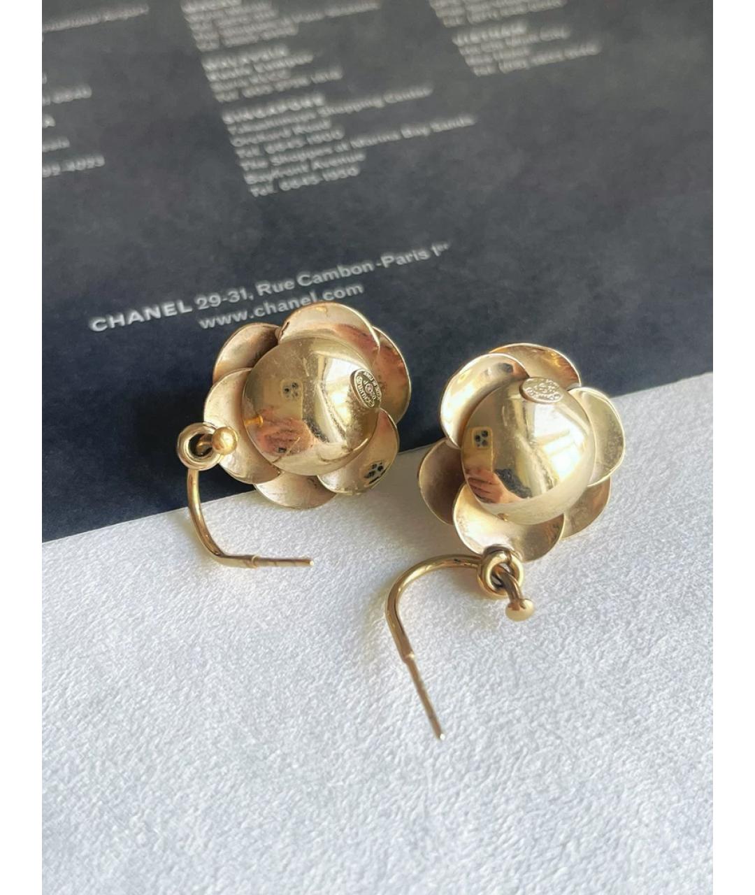 CHANEL Золотые металлические серьги, фото 2