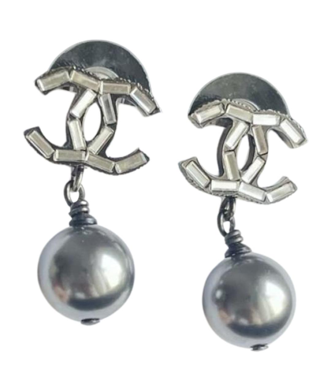 CHANEL Серые жемчужные серьги, фото 1