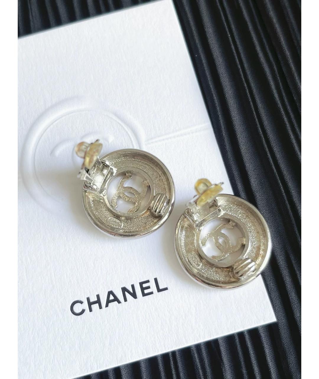 CHANEL Серебряные металлические серьги, фото 2