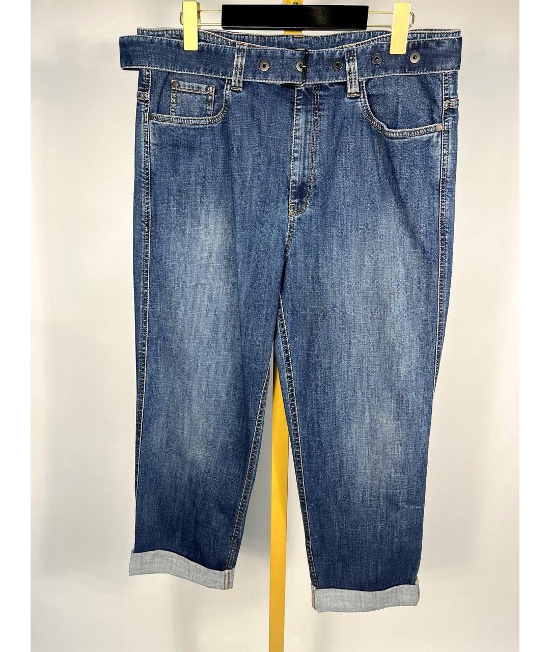 BRUNELLO CUCINELLI Голубые прямые джинсы, фото 5