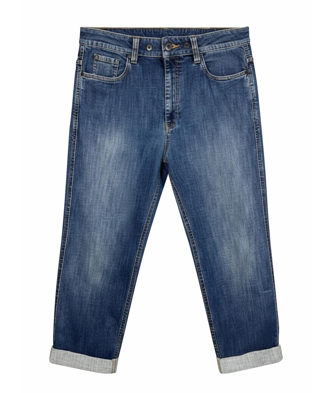 BRUNELLO CUCINELLI Голубые прямые джинсы, фото 1