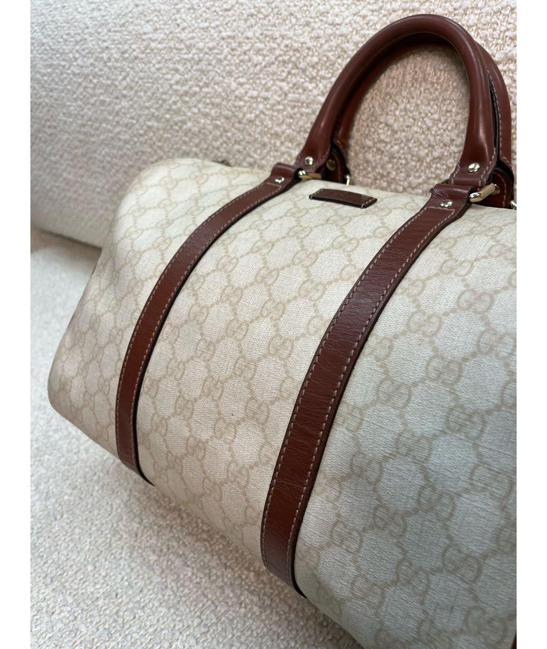 GUCCI Бежевая кожаная сумка с короткими ручками, фото 6