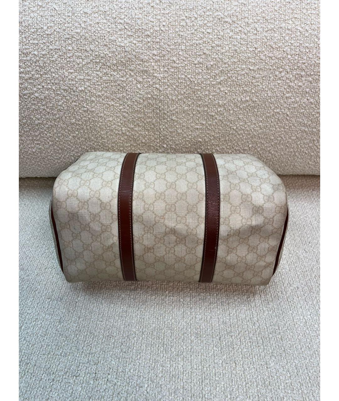 GUCCI Бежевая кожаная сумка с короткими ручками, фото 8