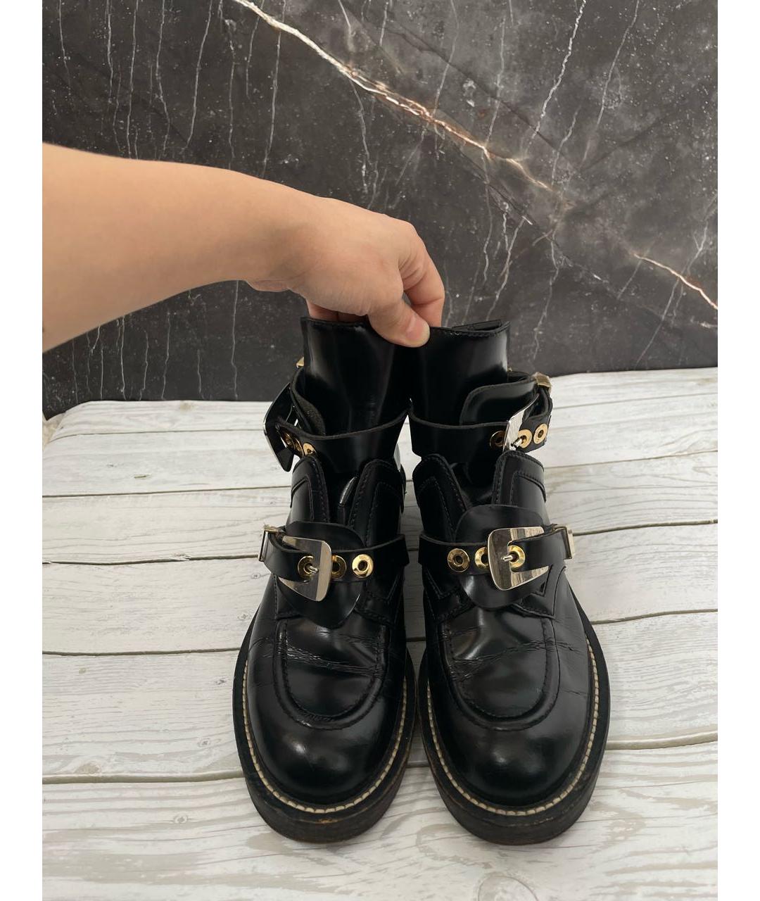 BALENCIAGA Черные ботинки из лакированной кожи, фото 2