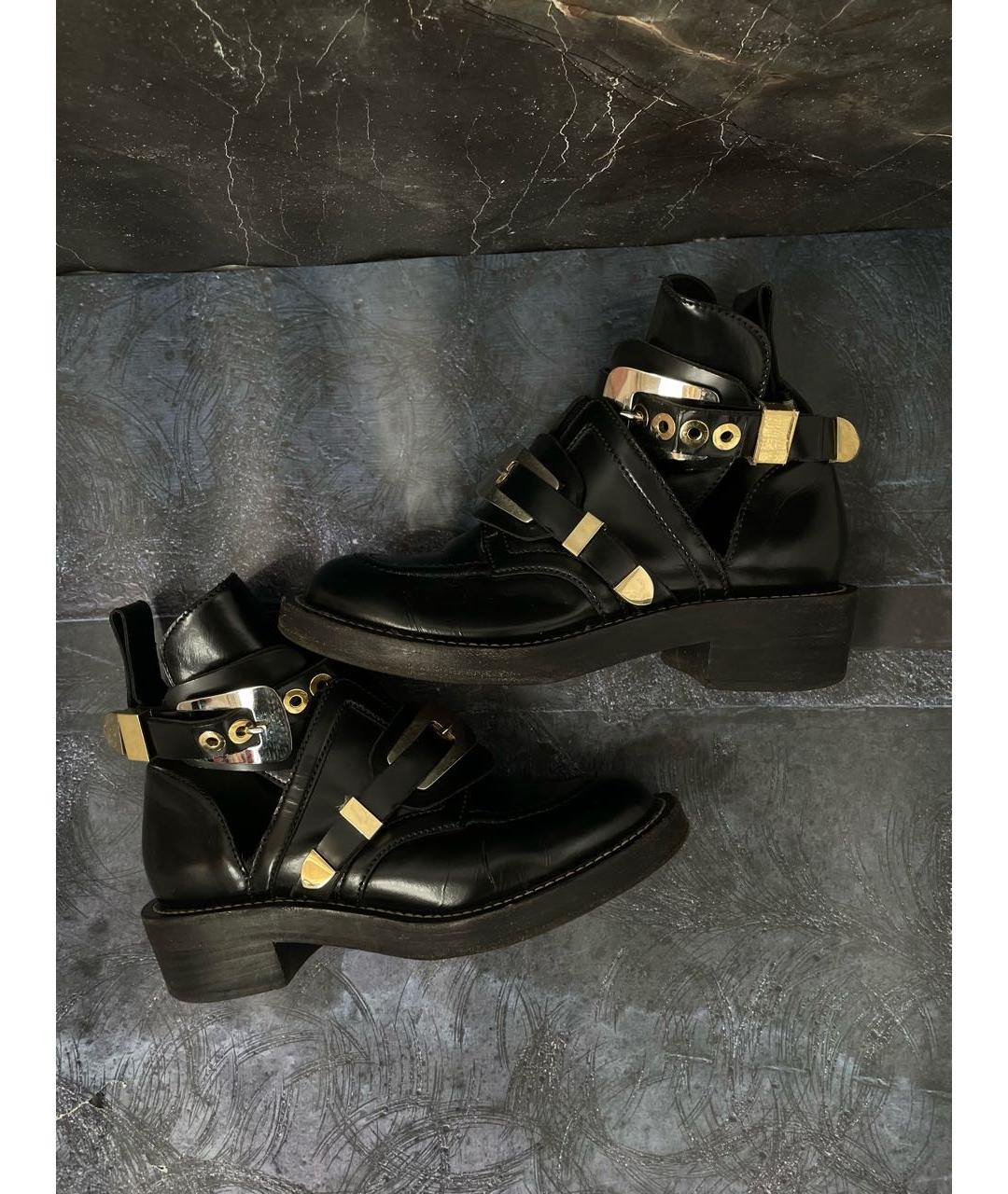 BALENCIAGA Черные ботинки из лакированной кожи, фото 4