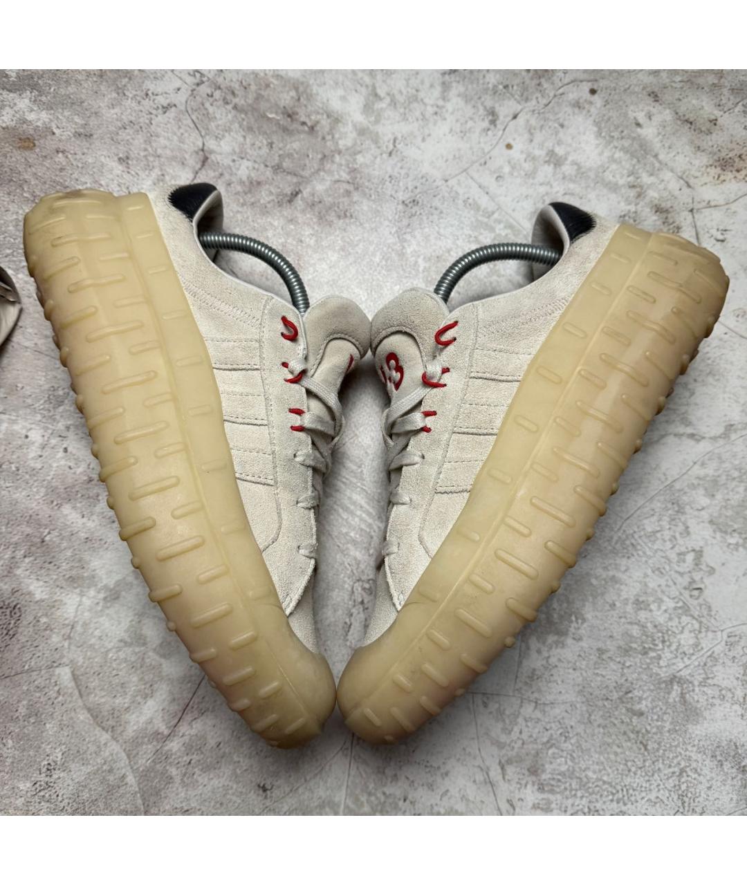 Y-3 Бежевые замшевые низкие кроссовки / кеды, фото 3