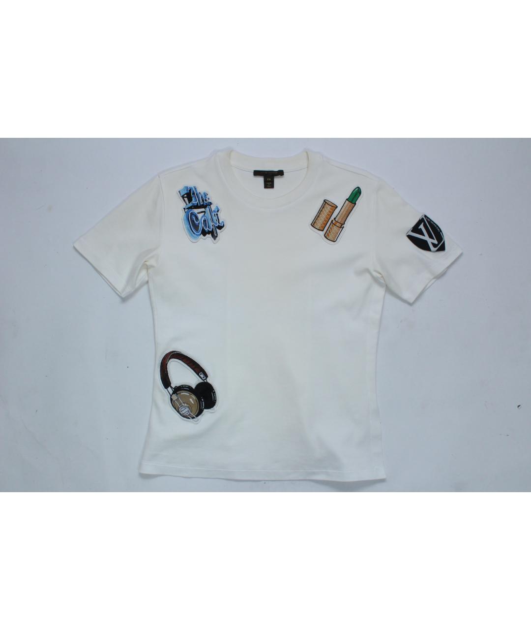 LOUIS VUITTON Белая хлопковая футболка, фото 4