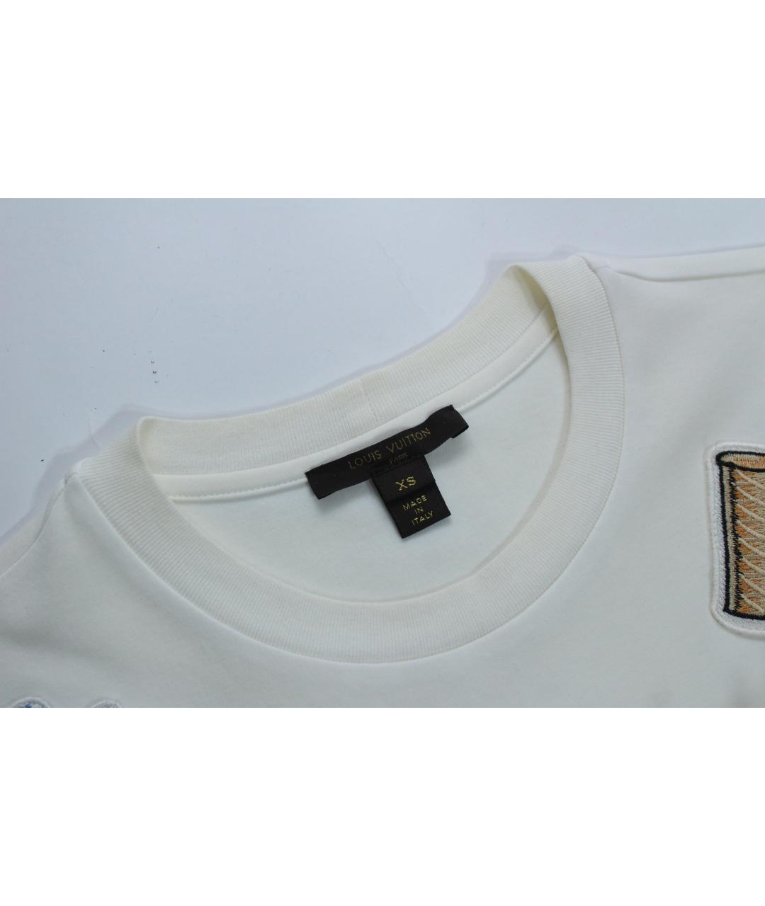 LOUIS VUITTON Белая хлопковая футболка, фото 5