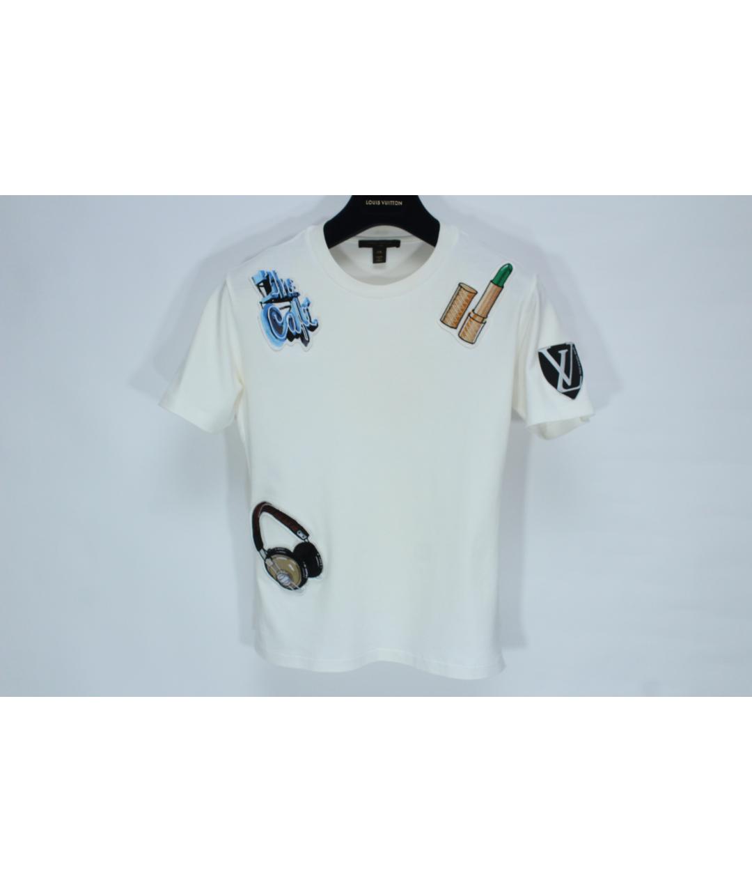 LOUIS VUITTON Белая хлопковая футболка, фото 10