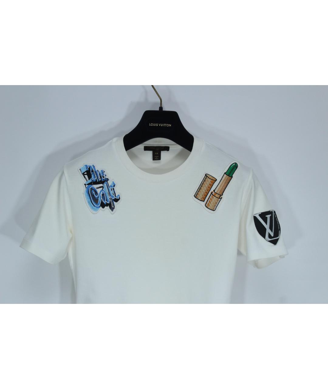 LOUIS VUITTON Белая хлопковая футболка, фото 2