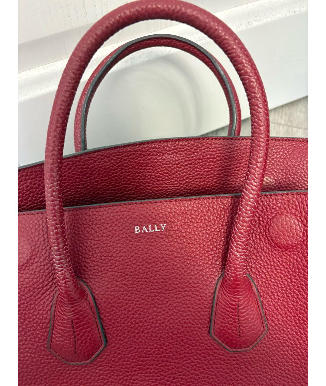 BALLY Красная кожаная сумка с короткими ручками, фото 5