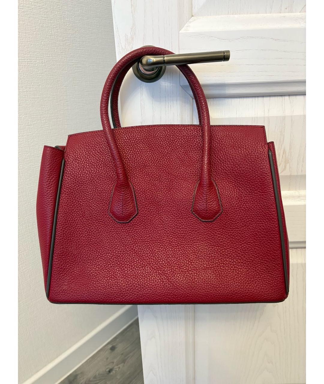 BALLY Красная кожаная сумка с короткими ручками, фото 3