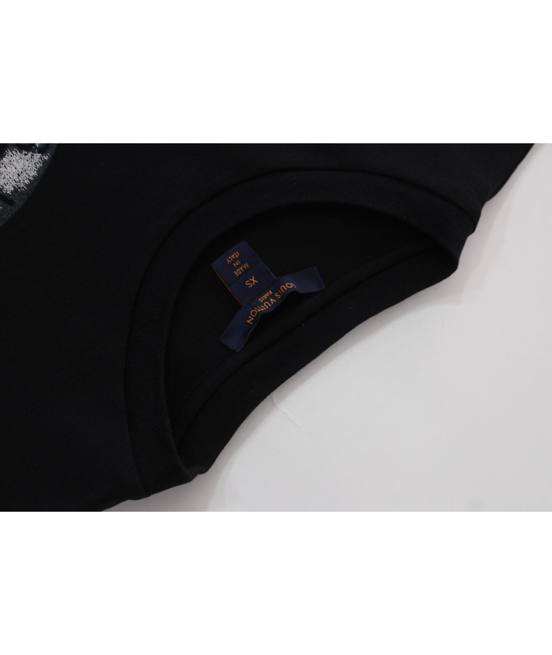 LOUIS VUITTON Черная хлопковая футболка, фото 6