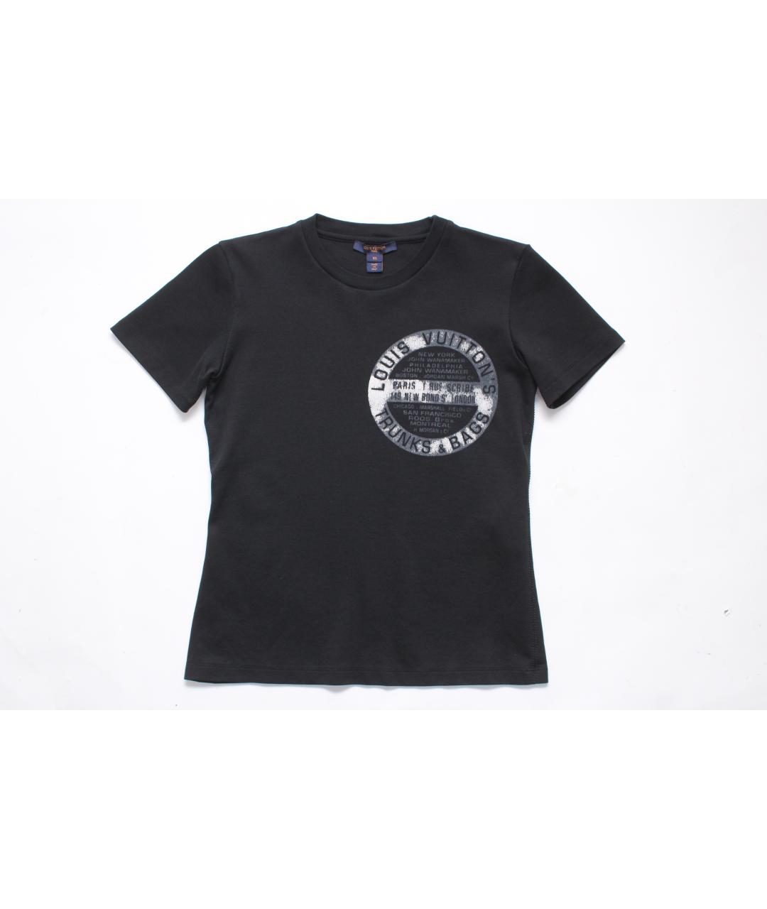 LOUIS VUITTON Черная хлопковая футболка, фото 5